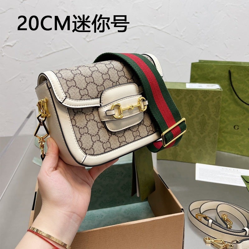 High Texture Xiao Zhan Same Style Bag New 2022 Bag Womens Mens Crossbody Bag Tiger Head Waist Bag Chest Bag Saddle BagTop plate double large G white saddle bag mini Top plate double large G white saddle bag mini