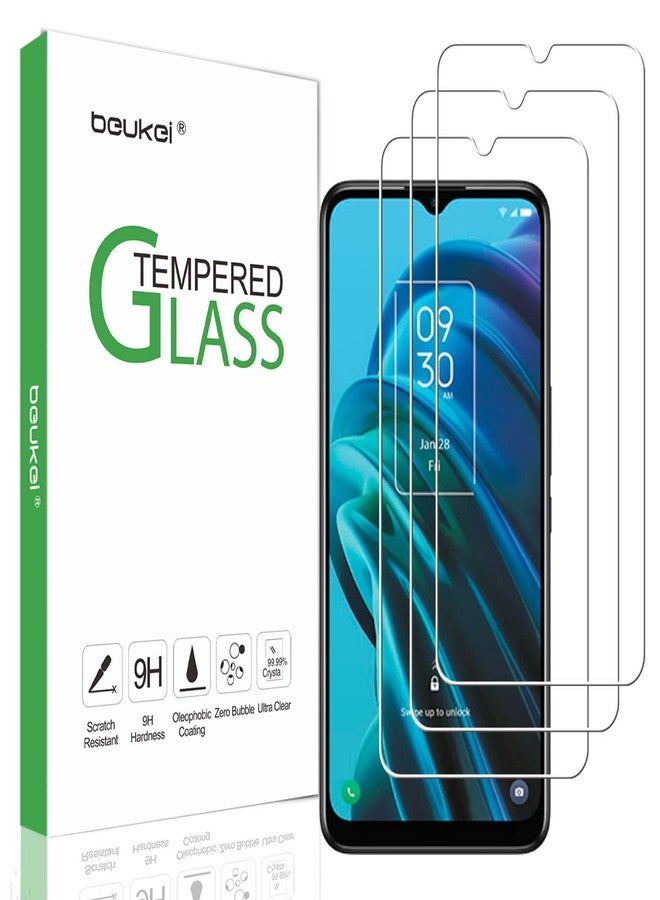 beukei (3 Pack) Compatible for TCL T767W / TCL 30 XE 5G Screen Protector Tempered Glass,Touch Sensitive,Case Friendly, 9H Hardness - Image 1