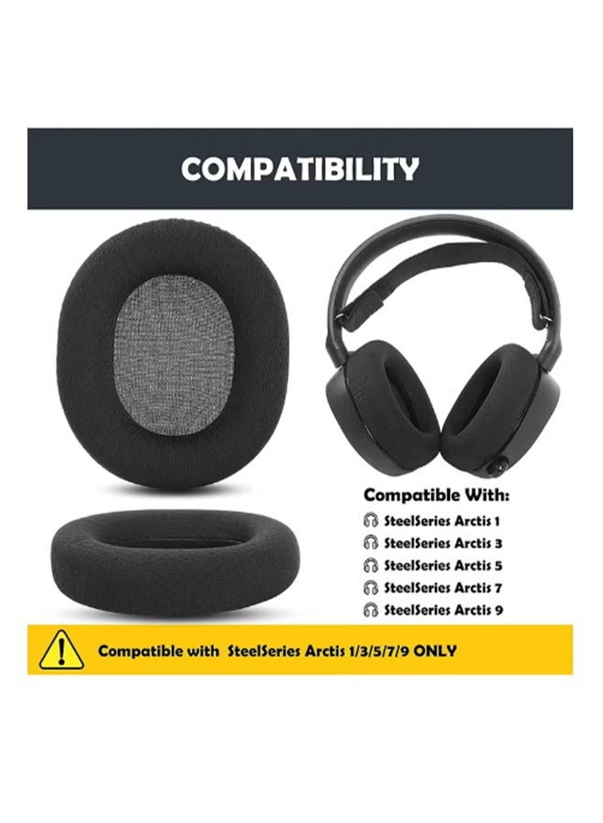 YJ Replacement Ear Pad Headphones Ear Pad Compatible with SteelSeries Arctis 1/Arctis 3/Arctis 5/Arctis 7/Arctis 9 RGB Illuminated Gaming Headset  Black 1 pair - Image 5