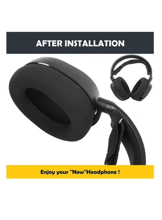 YJ Replacement Ear Pad Headphones Ear Pad Compatible with SteelSeries Arctis 1/Arctis 3/Arctis 5/Arctis 7/Arctis 9 RGB Illuminated Gaming Headset  Black 1 pair - Image 3