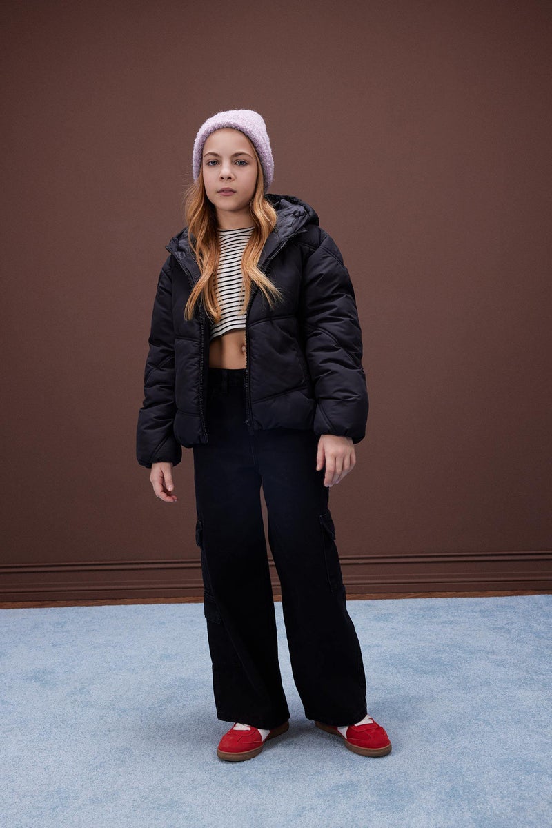 DeFacto Grey Girl Wide Leg Cargo Jeans Casual - Image 2