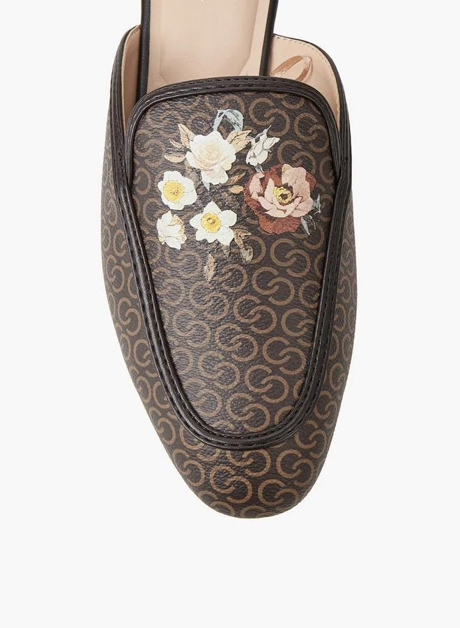 Celeste BROWN Women Monogram Floral Print Mules for Women | Best Price UAE