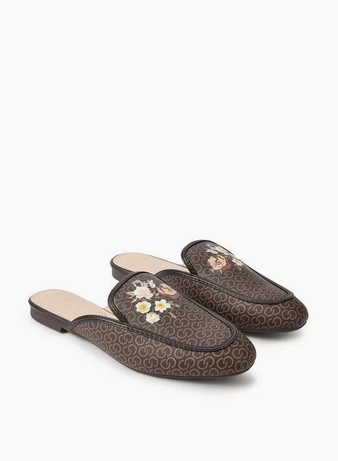 Celeste BROWN Women Monogram Floral Print Mules for Women | Best Price UAE