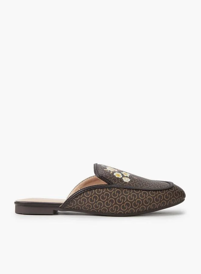 Women Monogram Floral Print Mules