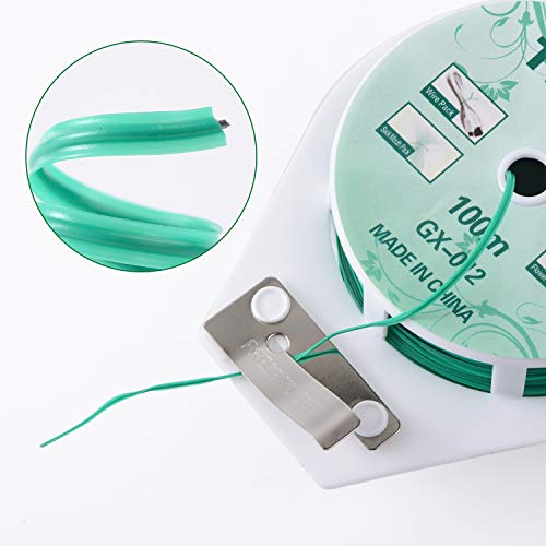 YDSL 2 Reels 328 Feet (100m) Twist Tie, Green Coated Garden Plant Ties with Cutter for Gardening and Office Organization, Home - Image 2