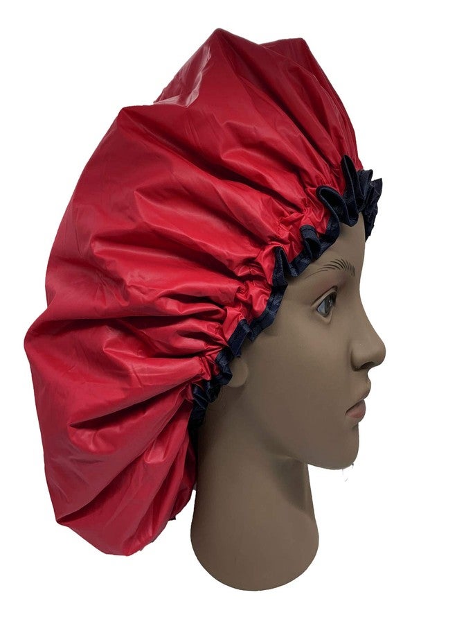ELEBOX Premium Collection Super Jumbo Shower Cap for Braids Double-Layer Satin Waterproof Reusable Bonnet Sleep Cap - Image 5