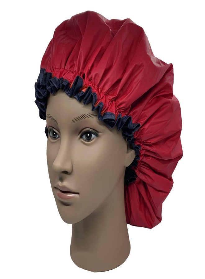 ELEBOX Premium Collection Super Jumbo Shower Cap for Braids Double-Layer Satin Waterproof Reusable Bonnet Sleep Cap - Image 4