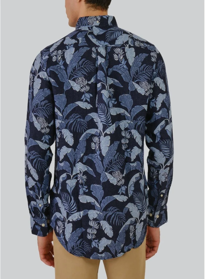 GANT Regular Fit Linen Print Shirt