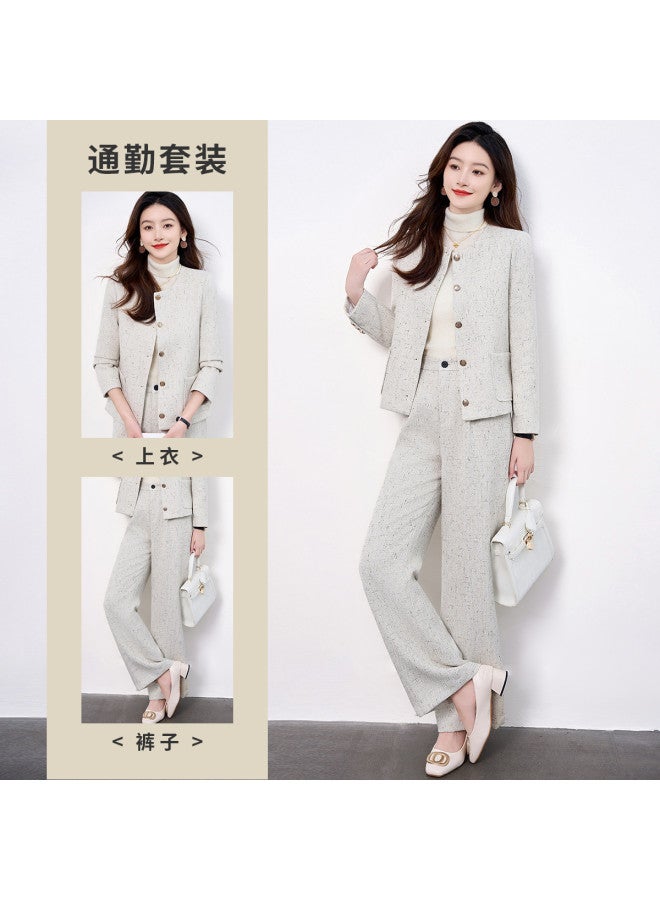 ROMON Chic Ladies' Casual Suit Set, Commuter Elegant Versatile Two-Piece Women'S Suit - Image 3