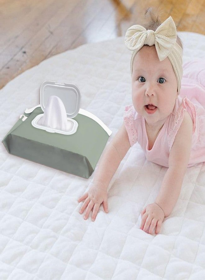 cephira Baby wipes dispenser，portable baby wipes holder for outdoor, Refillable baby wipes container, on the go wet wipe pouch for travel, resuable wipes dispenser for hiking (sage) - Image 5