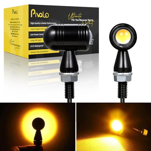 Pivalo Bullet Shape LED Turn Signal Lights 12V Universal Indicator Light with 21 Modes Flasher for Bikes & Motorcycles (Amber, Pack of 2) - Image 1