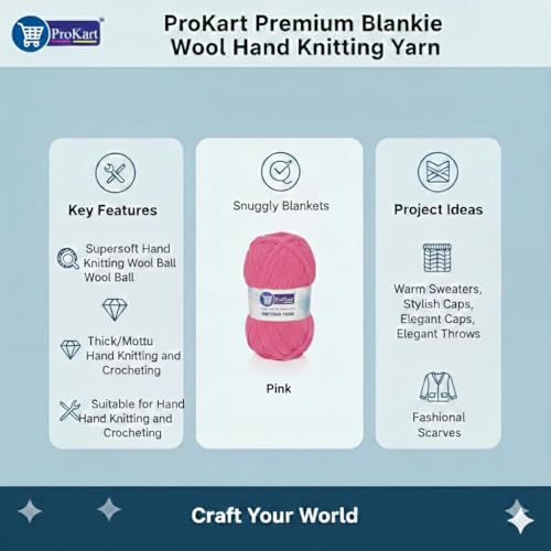 ProKart Premium Blankie Wool, Plush & Cuddly, Chenille Yarn Supersoft Hand Knitting Wool Ball | Blanket Thick/Mottu Yarn Ball Suitable for Hand Knitting and Crocheting (Dark Pink, 100gms x 4 Pack) - Image 3