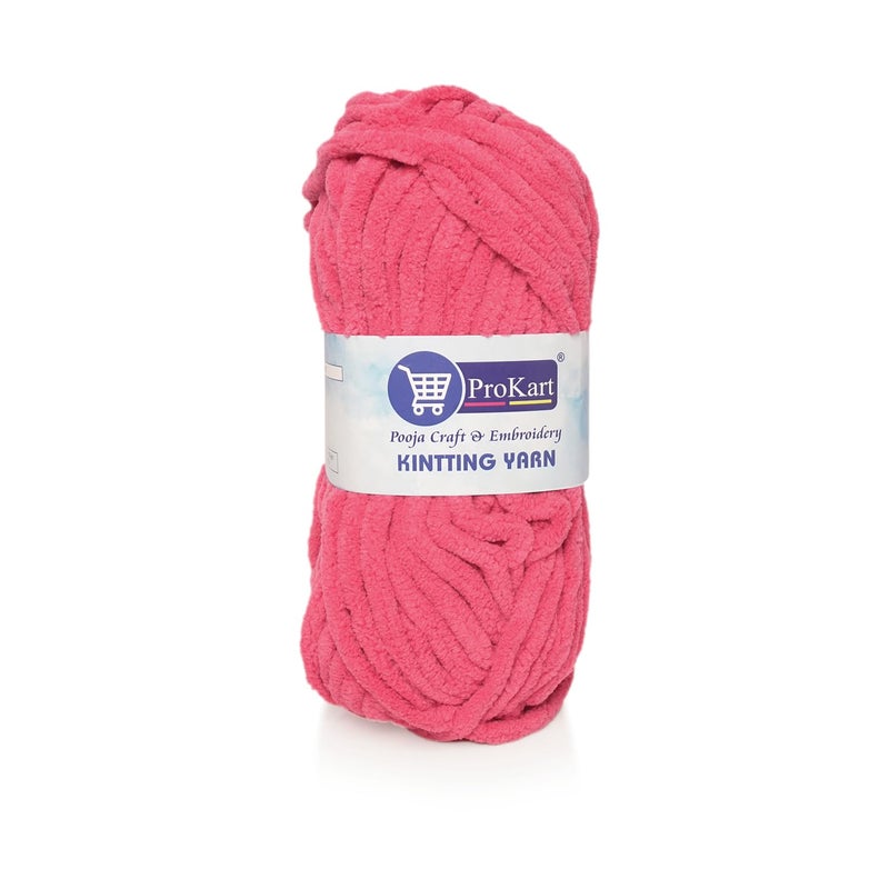 ProKart Premium Blankie Wool, Plush & Cuddly, Chenille Yarn Supersoft Hand Knitting Wool Ball | Blanket Thick/Mottu Yarn Ball Suitable for Hand Knitting and Crocheting (Dark Pink, 100gms x 4 Pack) - Image 5