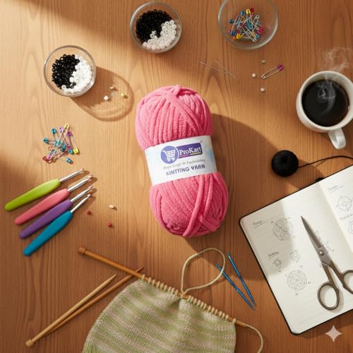 ProKart Premium Blankie Wool, Plush & Cuddly, Chenille Yarn Supersoft Hand Knitting Wool Ball | Blanket Thick/Mottu Yarn Ball Suitable for Hand Knitting and Crocheting (Dark Pink, 100gms x 4 Pack) - Image 2