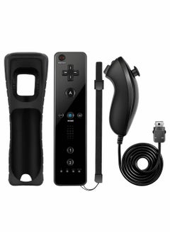 Controllers for Wii and Wii U, NC Remote Controller with and Nunchaku Controller Replacement, Including Wii Remote Controller and Wii Nunchucks, with Silicone Case and Wrist Strap