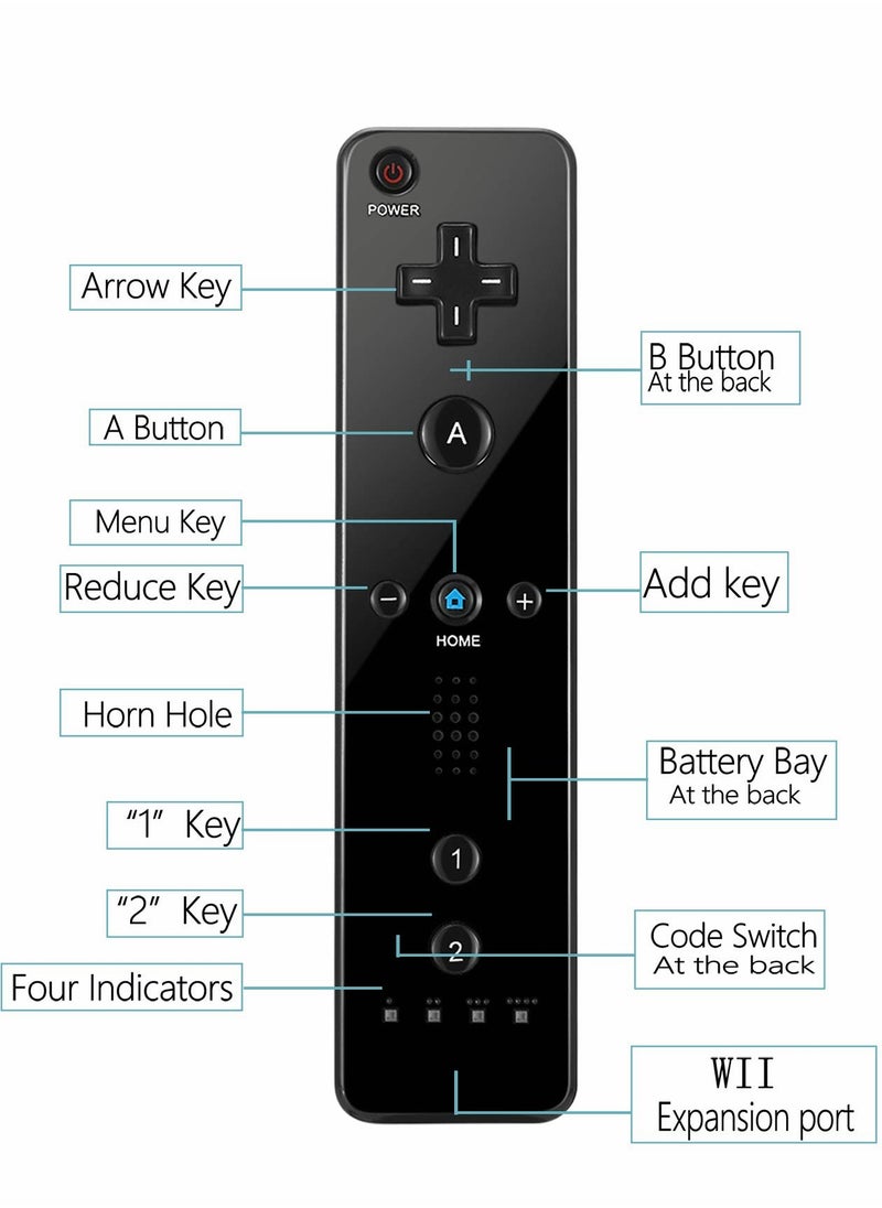 SYOSI - Controllers for Wii and Wii U, NC Remote Controller with and Nunchaku Controller Replacement, Including Wii Remote Controller and Wii Nunchucks, with Silicone Case and Wrist Strap - Image 1