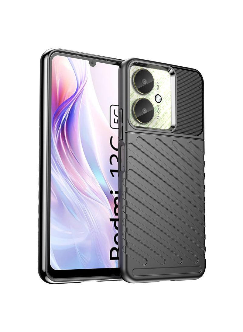 URBBKING Shockproof Protection Phone Case for Redmi 13C 4G/Redmi 13C 5G/Poco M6 5G/Poco C65 4G Black - Image 1
