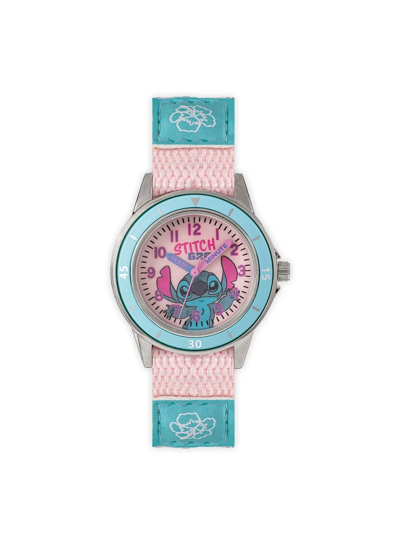 Disney Lilo & Stitch Kids Time Teacher Watch, Printed Silicone Strap
