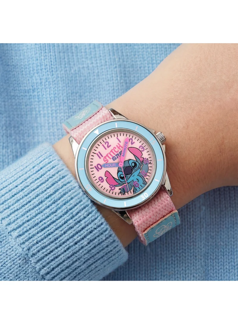Disney Lilo & Stitch Kids Time Teacher Watch, Printed Silicone Strap