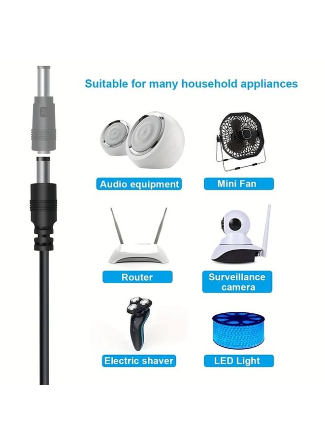 كابل محول طاقة USB أحادي الخط إلى تيار مباشر 5 فولت مع محول 8-11 دبوس للهواتف الذكية والأجهزة اللوحية - Image 4