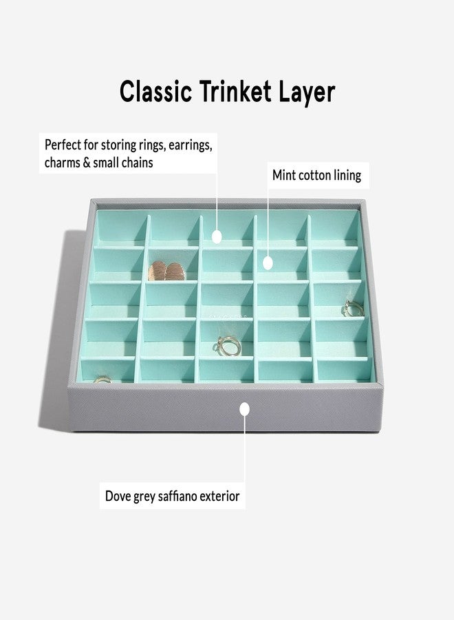 Stackers | Jewelry Box | Classic Dove Gray & Mint Green Criss Cross Stacker by Stackers by LC Designs - Image 3