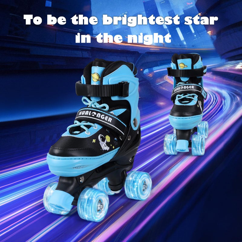 Hualonger Roller Skates,4 Size Adjustable Roller Skates Kids,Light-Up Wheels and Adorable Cartoon Designs, Multiple Layers of Protection for Girls and Boys,Suitable Indoor Outdoor - Image 5