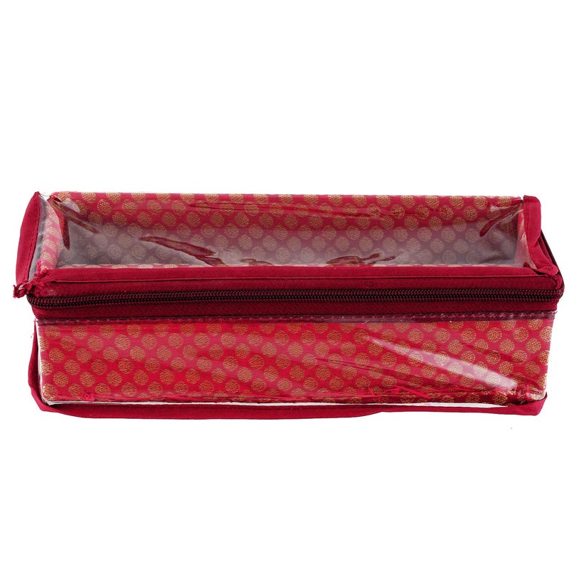 Kuber Industries Kuber Industries Polka Dots Design Brocade Hardboard One Rod Bangle Box (Pink) - CTKTC038833  - Image 2