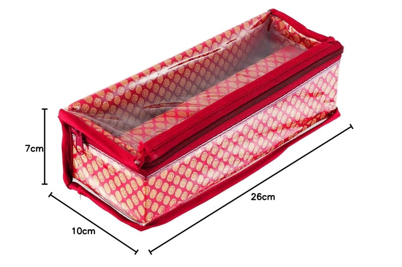 Kuber Industries Kuber Industries Polka Dots Design Brocade Hardboard One Rod Bangle Box (Pink) - CTKTC038833  - Image 5