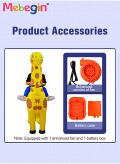 Giraffe Shape Inflatable Suit, Giraffe Rider Animal Inflatable Costume with Blower and Battery Case, Cartoon Doll Clothing, Funny Blow up Pretend Toy Costume for Dess up Parties, Festivals and Cosplay Games, 4 AA Batteries Required(Not Included) - pzsku/Z52710B212E0C4C14444EZ/45/_/1697011378/b076779b-3be9-49c2-af5a-0cd16312cedf