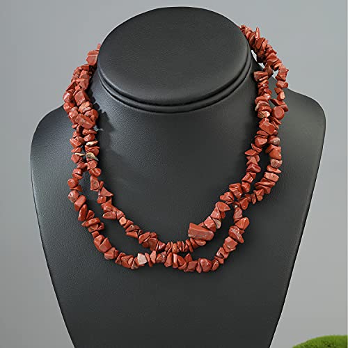 Gem Stone King 34 Inch Simulated Red Jasper Chip Necklace 273.00 Carat - Image 4