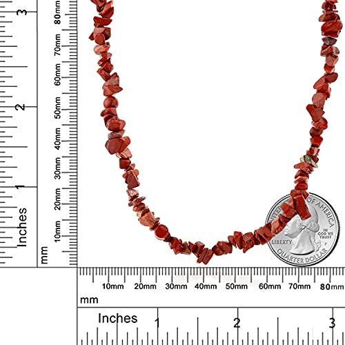 Gem Stone King 34 Inch Simulated Red Jasper Chip Necklace 273.00 Carat - Image 2