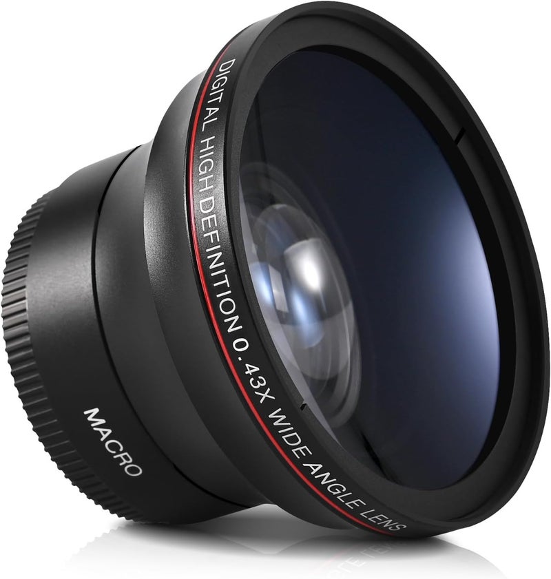 Lightdow 55MM 0.43x Add-on HD Lens High Defination Wide Angle + Macro Part for Sony A7 A7R A7S A7II A7RII A7SII A9 A7RIII A7III A5000 A5100 A6000 A6300 A6400 A6500 A6600 (φ55mm) - Image 1