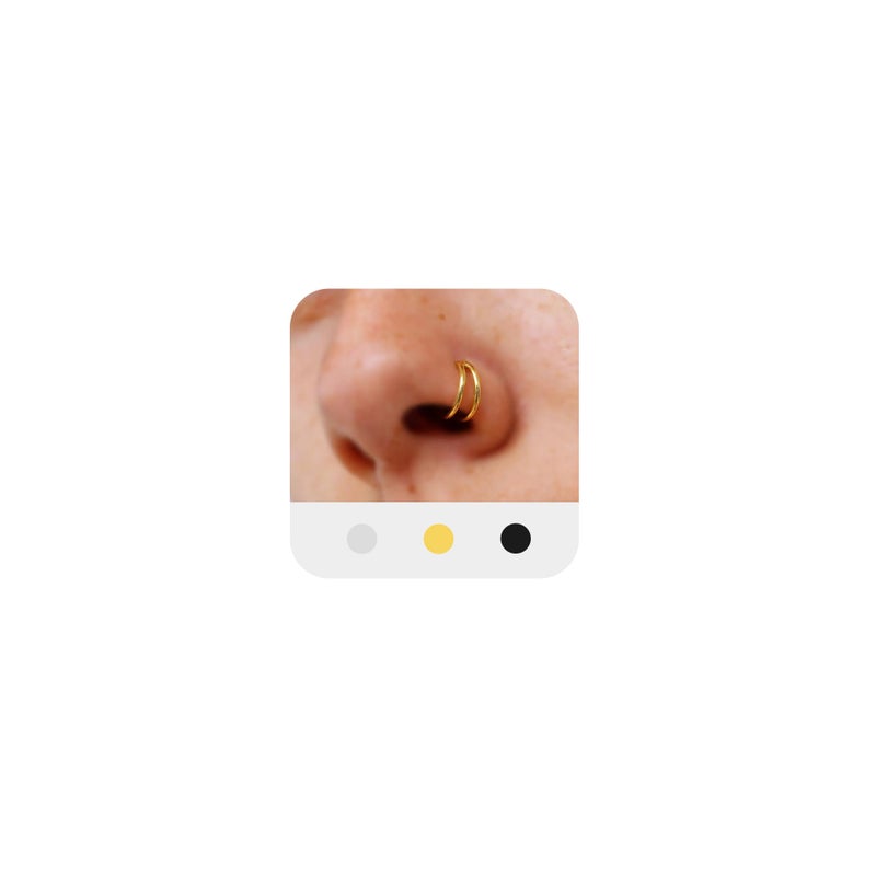 MODRSA Hoop Nose Ring Nose Hoop Double Hoop Nose Ring Gold Nose Ring Hoop Double Hoop Earring Nose Ring Cartilage Hoop earring Cartilage Hoop Helix Hoops 20g 6mm - Image 1