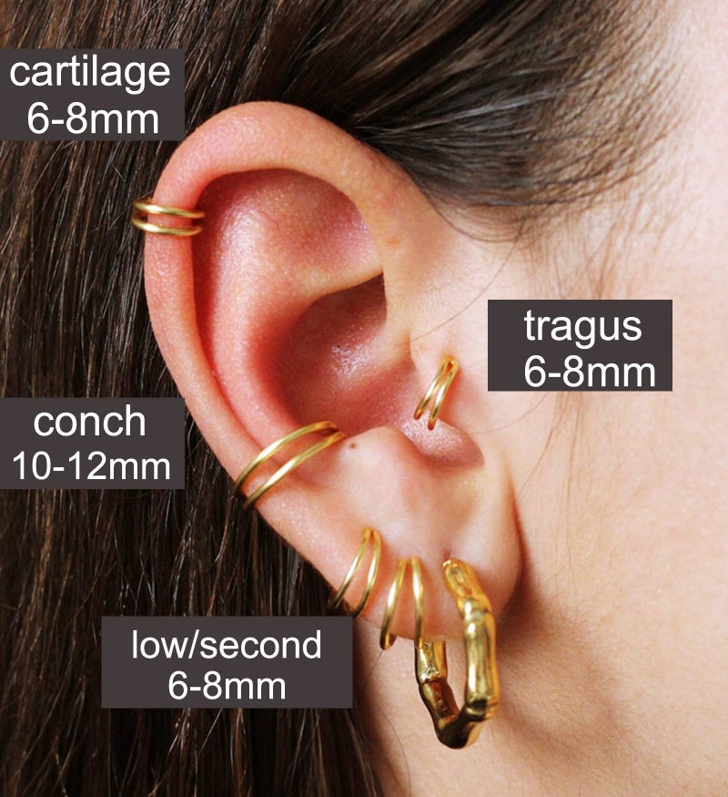 MODRSA Hoop Nose Ring Nose Hoop Double Hoop Nose Ring Gold Nose Ring Hoop Double Hoop Earring Nose Ring Cartilage Hoop earring Cartilage Hoop Helix Hoops 20g 6mm - Image 4
