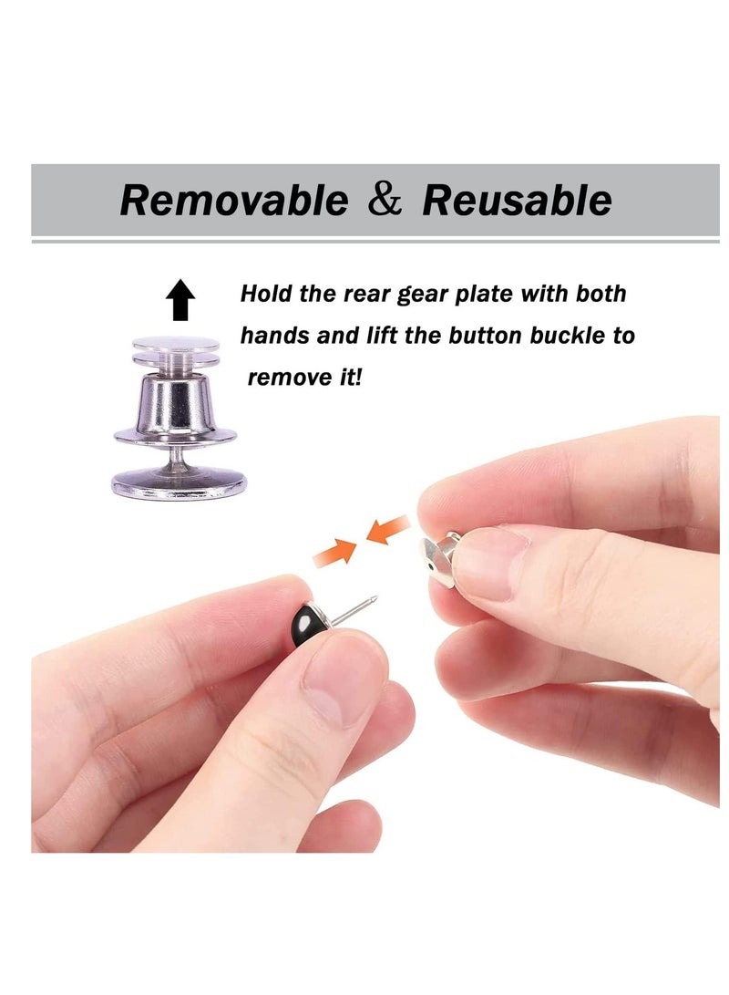 مجموعة موسعة من مشابك الخصر القابلة للتعديل 48 قطعة، 8 مجموعات 4 أنماط من دبابيس أزرار الجينز، مشابك للبنطلونات بدون خياطة، مشد خصر البنطلون للجينز، سهل التركيب، للرجال والنساء - Image 4