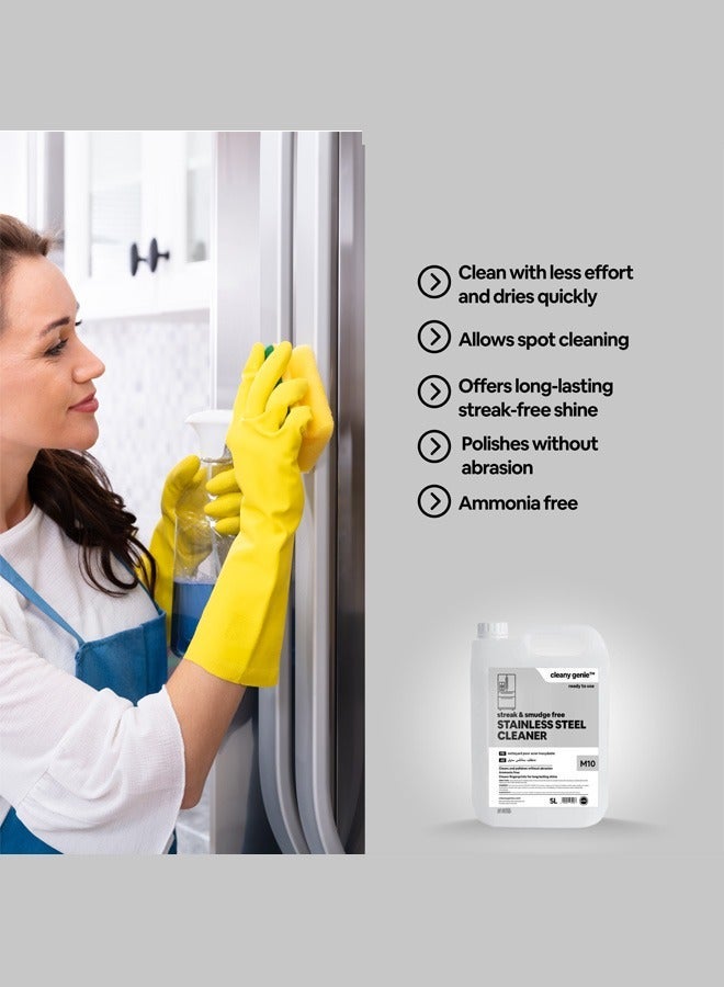 cleany genie Streak and Smudge Free Stainless Steel Cleaner Liquid 5L - Image 2