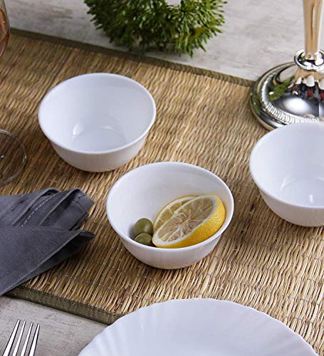 La Opala Ivory Veg Bowl Set of 6, Opal Glass, White, 0.19 Liters - Image 4