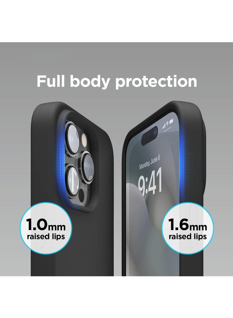 Compatible with iPhone 15 Pro Max Case Liquid Silicone Case Full Body Protective Cover Shockproof Slim Phone Case Anti-Scratch Soft Microfiber Lining 6.7 inch