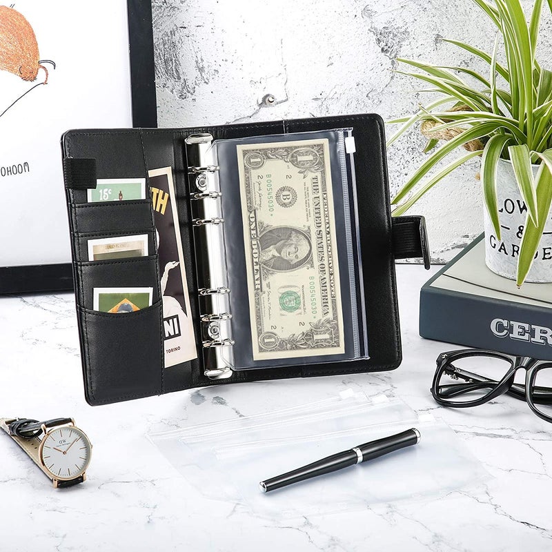 A6 PU Leather Notebook Binder: 7.5 X 5.1 Inch, Waterproof PVC Pockets - Durable Magnetic Buckle Closure, Customizable Organizer Set for Home Office School Travel - Image 4