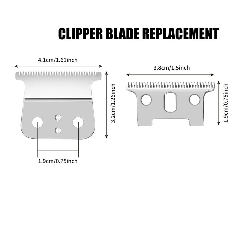 colorski 2 Pcs Replacement Blades Compatible with Andis #04710 and Andis #04521 hair Trimmer Compatible with Andis T Outliner & GTX Trimmer(sliver steel T blade + sliver steel blade) - Image 2