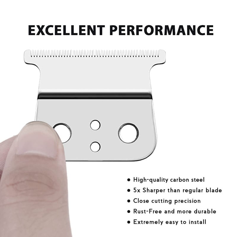 colorski 2 Pcs Replacement Blades Compatible with Andis #04710 and Andis #04521 hair Trimmer Compatible with Andis T Outliner & GTX Trimmer(sliver steel T blade + sliver steel blade) - Image 5