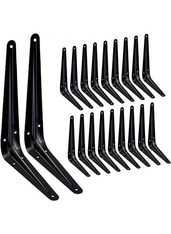 White L Shaped Floating Shelf Brackets 8x6 Inch 4pcs with Screws for Kitchen Living Room - Image 3