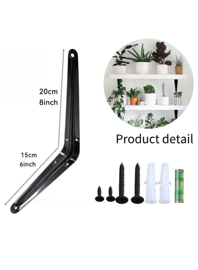 White L Shaped Floating Shelf Brackets 8x6 Inch 4pcs with Screws for Kitchen Living Room - Image 5