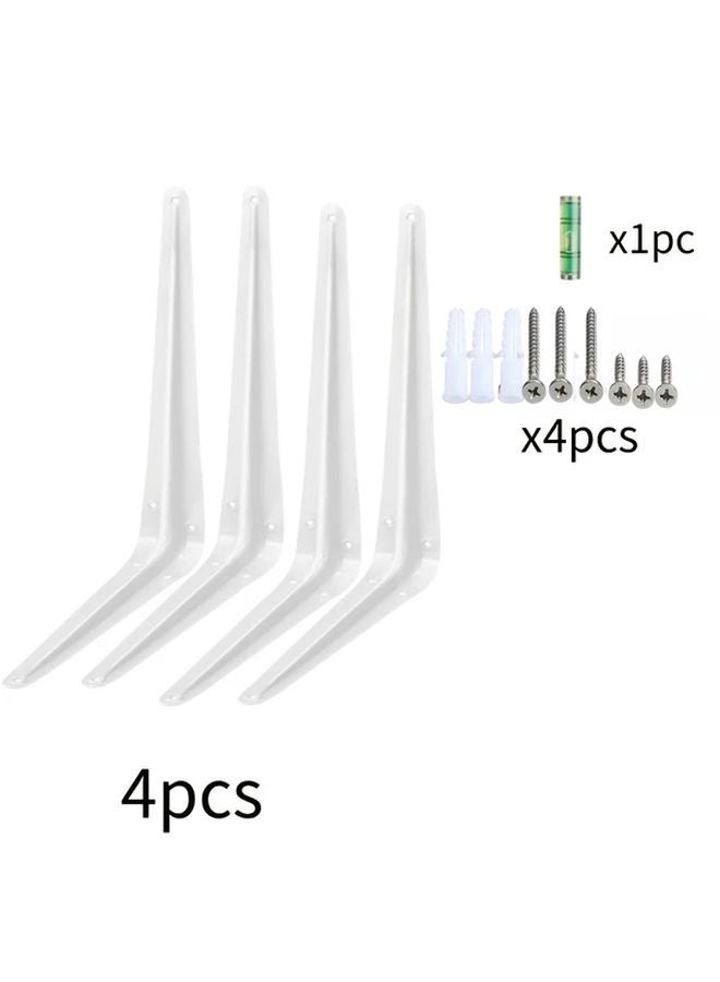 White L Shaped Floating Shelf Brackets 8x6 Inch 4pcs with Screws for Kitchen Living Room - Image 1