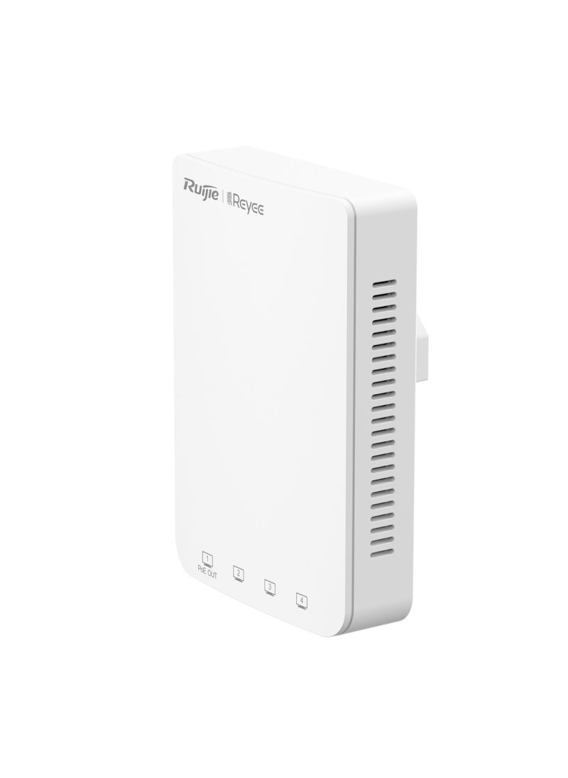 Ruijie - 1267Mbps wall access point, Wi-Fi signal booster, 4 ports, white, powerful indoor distributor - Image 1