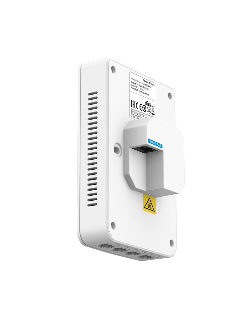 Ruijie - 1267Mbps wall access point, Wi-Fi signal booster, 4 ports, white, powerful indoor distributor - Image 1