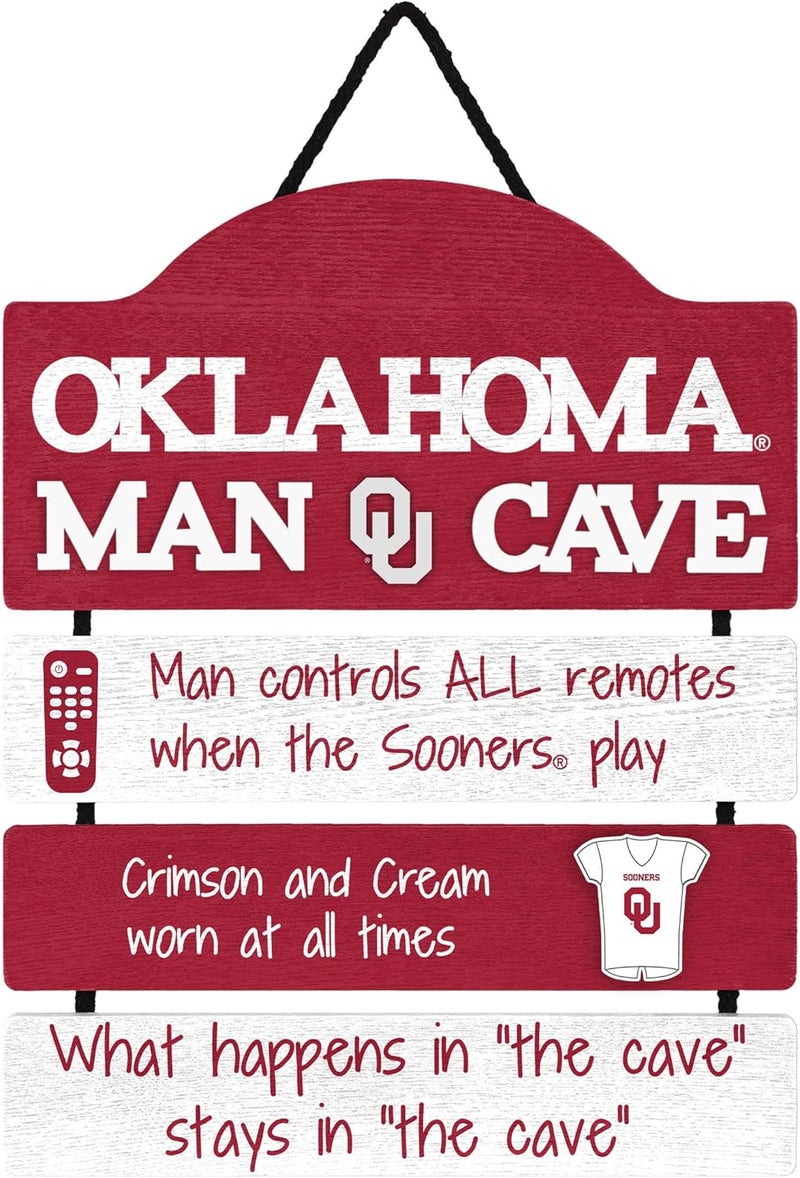 FOCO NCAA Team Logo Mancave Man Cave Hanging Wall Sign - Image 1
