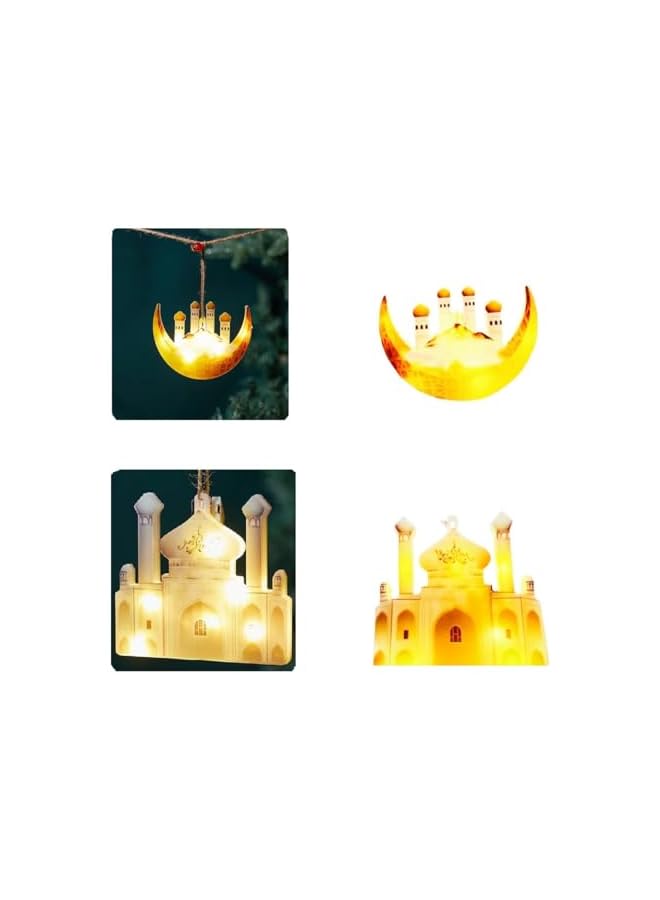The Bros Ramadan & Christmas String Lights, 2 Pack (Moon Castle, White Castle), LED, Indoor & Outdoor, Battery Powered, Adjustable Modes - Image 2