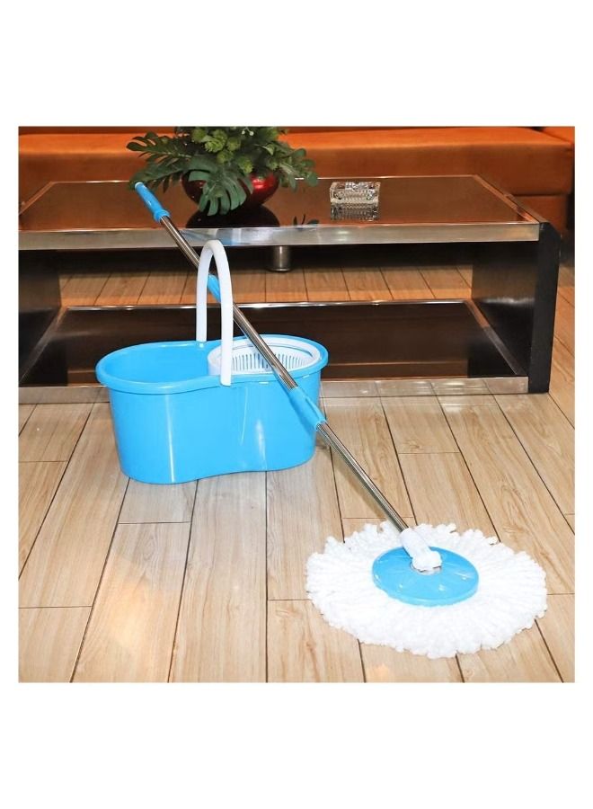 Flexy Easy Wring Magic Cleaning 360 spin stainless basket Mop Set - Blue - Image 3