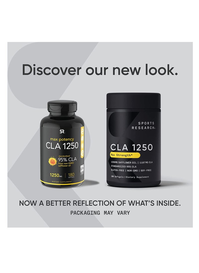 SPORTS RESEARCH - Sports Research  CLA 1250 mg 180 Softgels  Supplement for Men and Women - Image 1